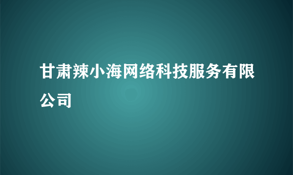 甘肃辣小海网络科技服务有限公司