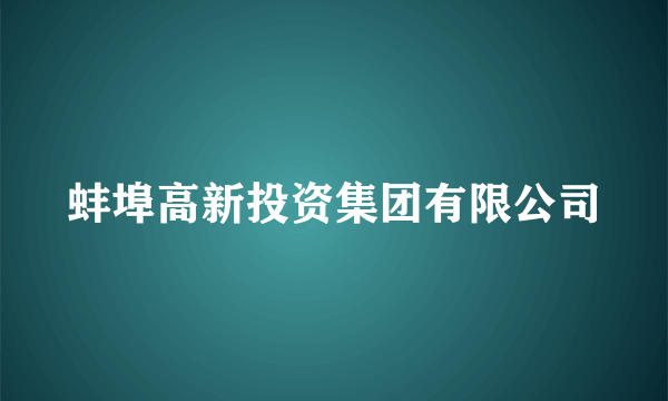 蚌埠高新投资集团有限公司