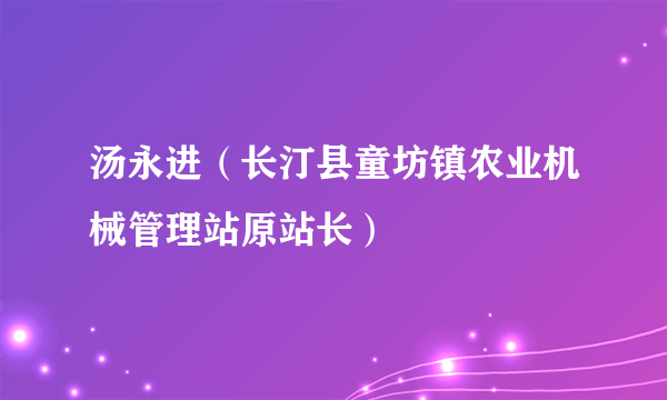 汤永进（长汀县童坊镇农业机械管理站原站长）