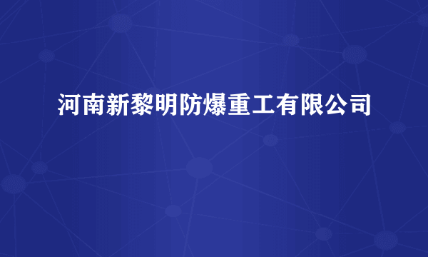 河南新黎明防爆重工有限公司