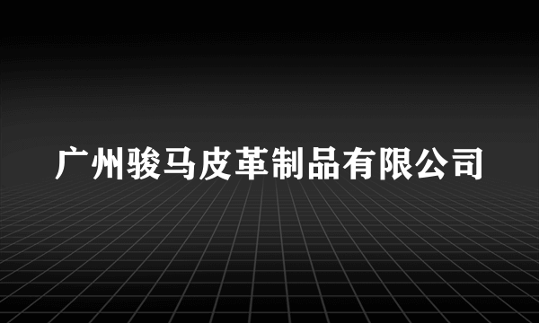 广州骏马皮革制品有限公司