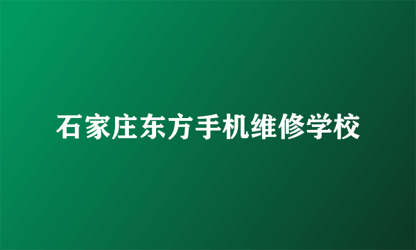 石家庄东方手机维修学校