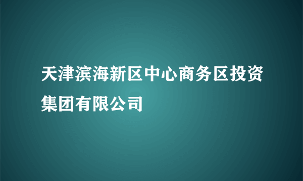 天津滨海新区中心商务区投资集团有限公司