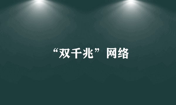 “双千兆”网络