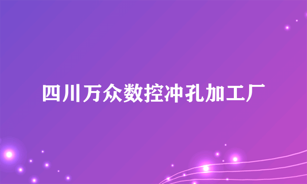 四川万众数控冲孔加工厂