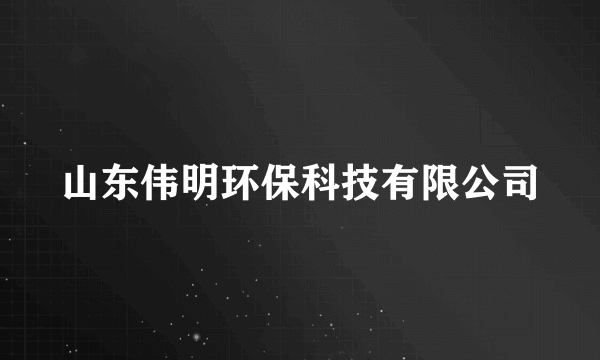 山东伟明环保科技有限公司