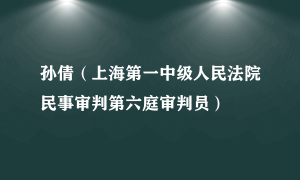 孙倩（上海第一中级人民法院民事审判第六庭审判员）