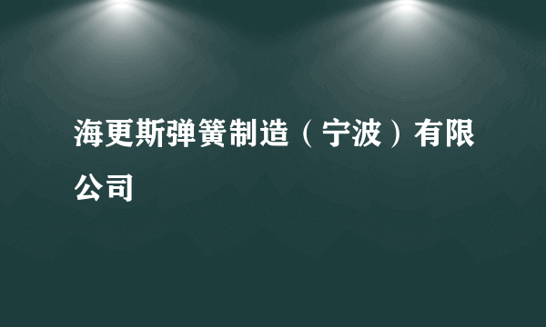 海更斯弹簧制造（宁波）有限公司