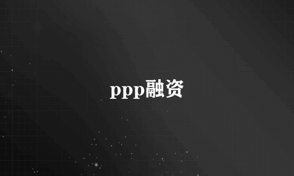 ppp融资