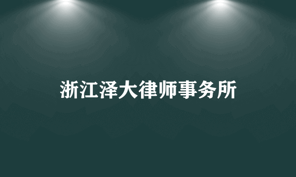 浙江泽大律师事务所