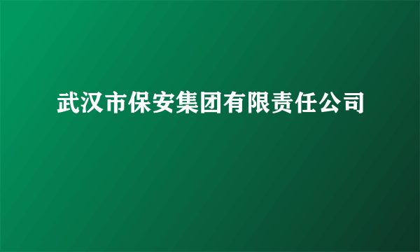 武汉市保安集团有限责任公司