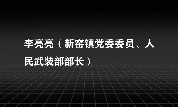 李亮亮（新窑镇党委委员、人民武装部部长）