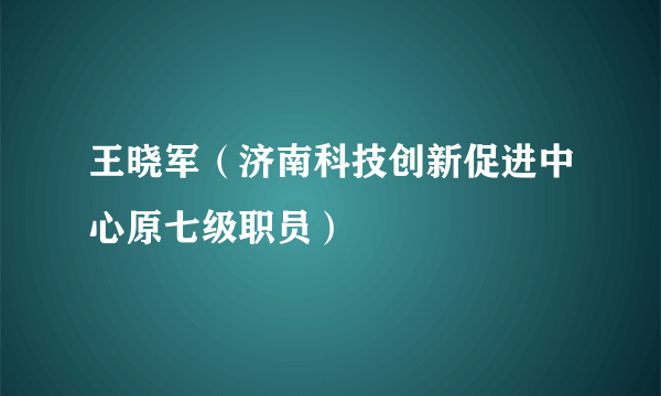 王晓军（济南科技创新促进中心原七级职员）