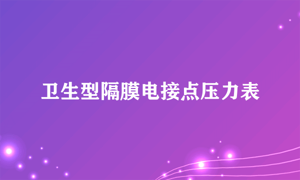 卫生型隔膜电接点压力表