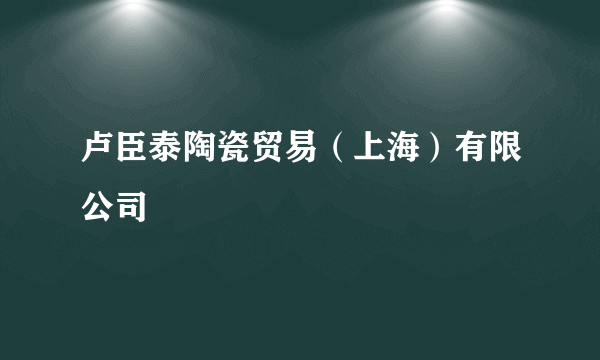 卢臣泰陶瓷贸易（上海）有限公司