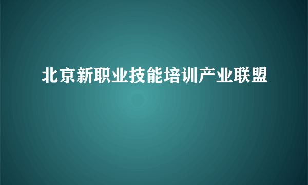 北京新职业技能培训产业联盟