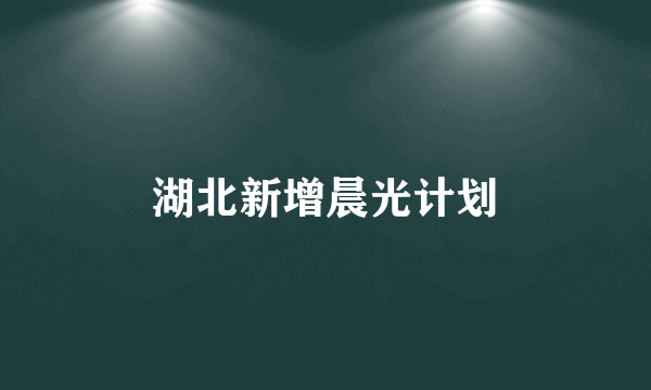 湖北新增晨光计划