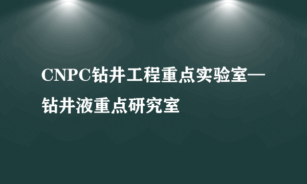 CNPC钻井工程重点实验室—钻井液重点研究室