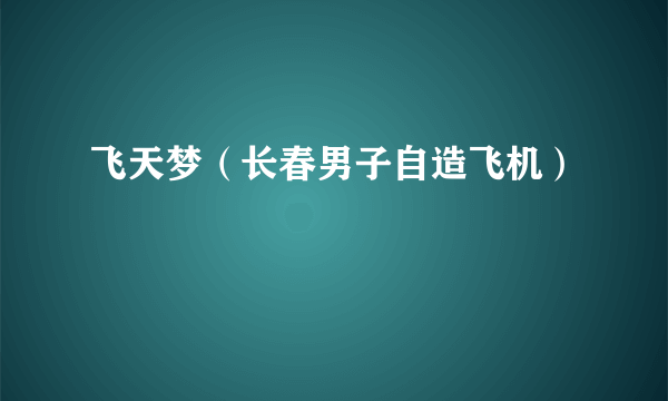 飞天梦（长春男子自造飞机）