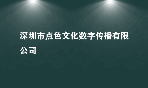 深圳市点色文化数字传播有限公司