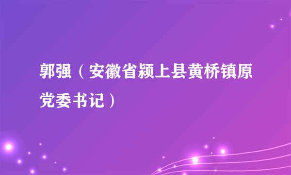 郭强（安徽省颍上县黄桥镇原党委书记）