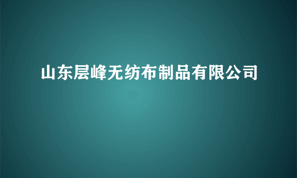 山东层峰无纺布制品有限公司