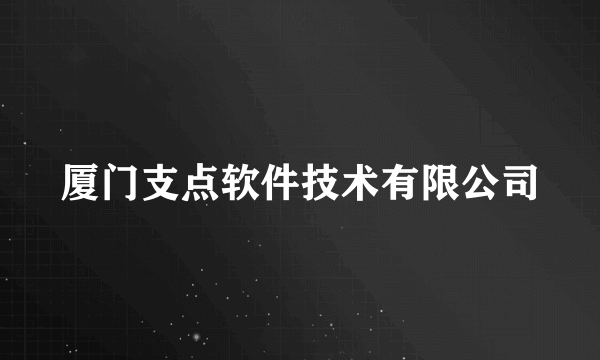 厦门支点软件技术有限公司