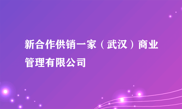 新合作供销一家（武汉）商业管理有限公司