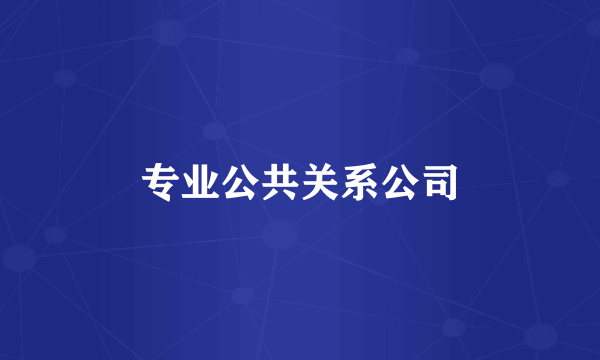 专业公共关系公司