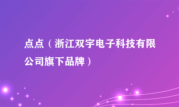 点点（浙江双宇电子科技有限公司旗下品牌）