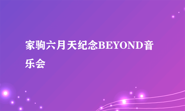 家驹六月天纪念BEYOND音乐会