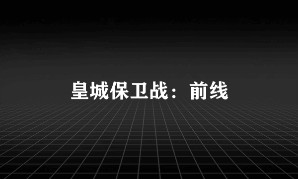 皇城保卫战：前线