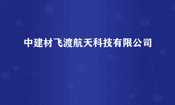 中建材飞渡航天科技有限公司