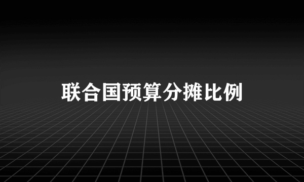 联合国预算分摊比例