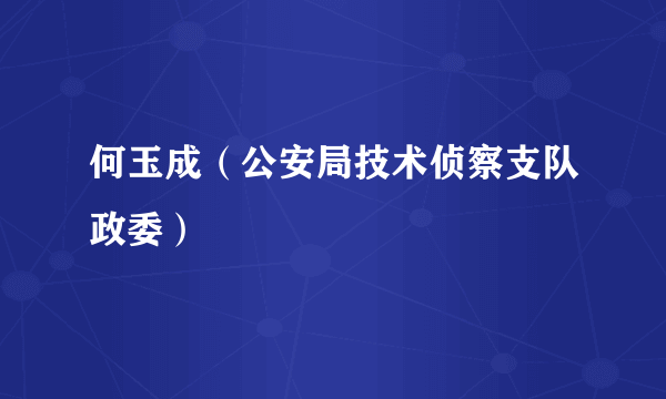 何玉成（公安局技术侦察支队政委）