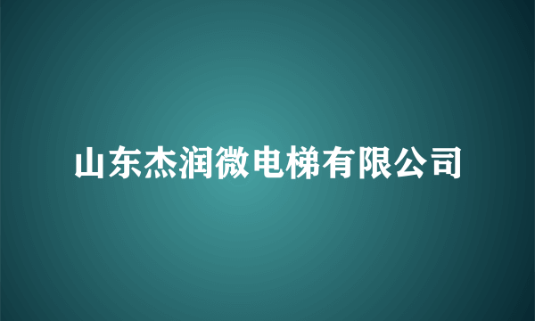 山东杰润微电梯有限公司