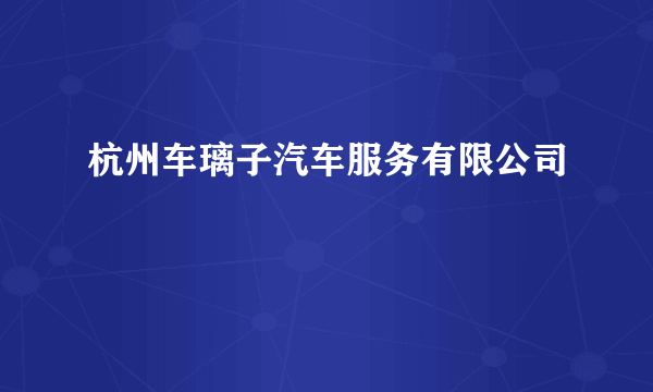 杭州车璃子汽车服务有限公司