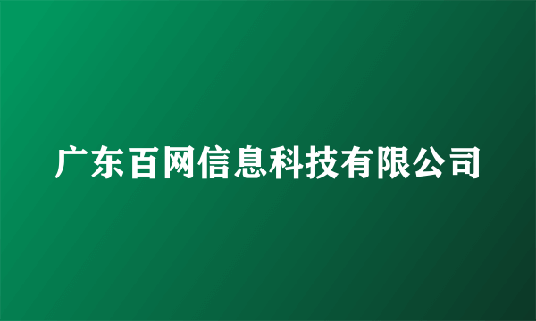 广东百网信息科技有限公司