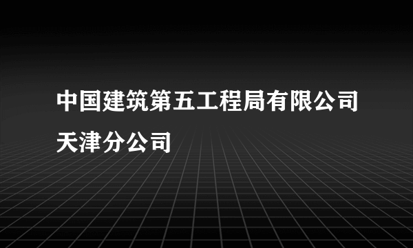 中国建筑第五工程局有限公司天津分公司