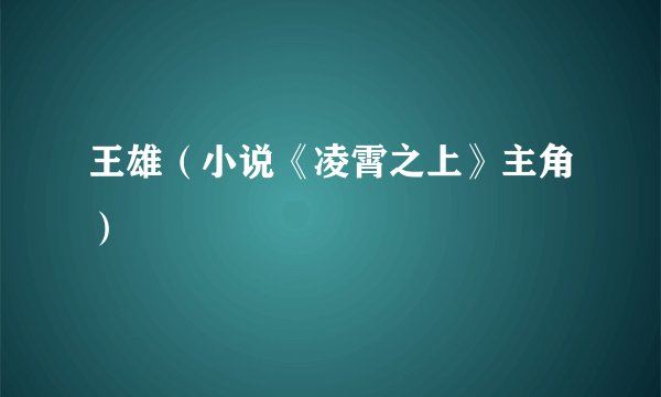 王雄（小说《凌霄之上》主角）