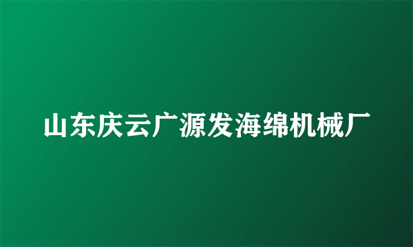 山东庆云广源发海绵机械厂