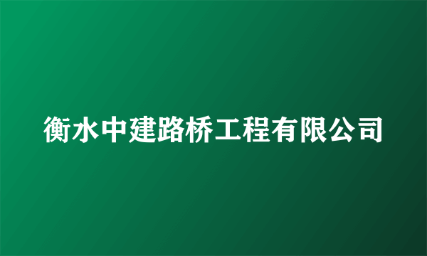 衡水中建路桥工程有限公司