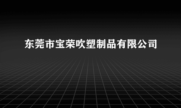 东莞市宝荣吹塑制品有限公司