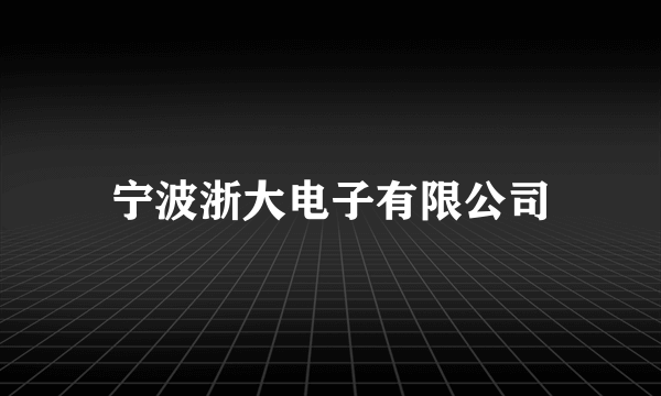 宁波浙大电子有限公司