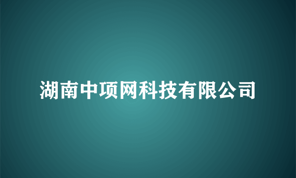 湖南中项网科技有限公司