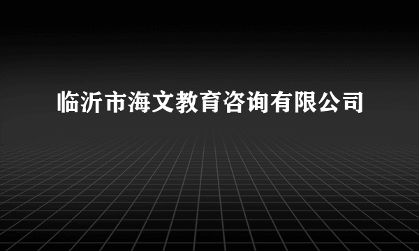 临沂市海文教育咨询有限公司