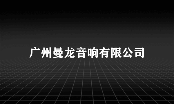 广州曼龙音响有限公司