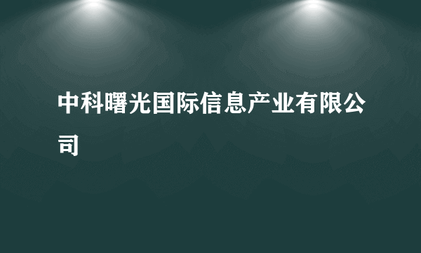 中科曙光国际信息产业有限公司