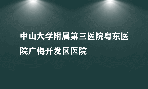 中山大学附属第三医院粤东医院广梅开发区医院