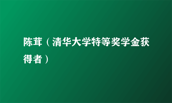 陈茸（清华大学特等奖学金获得者）